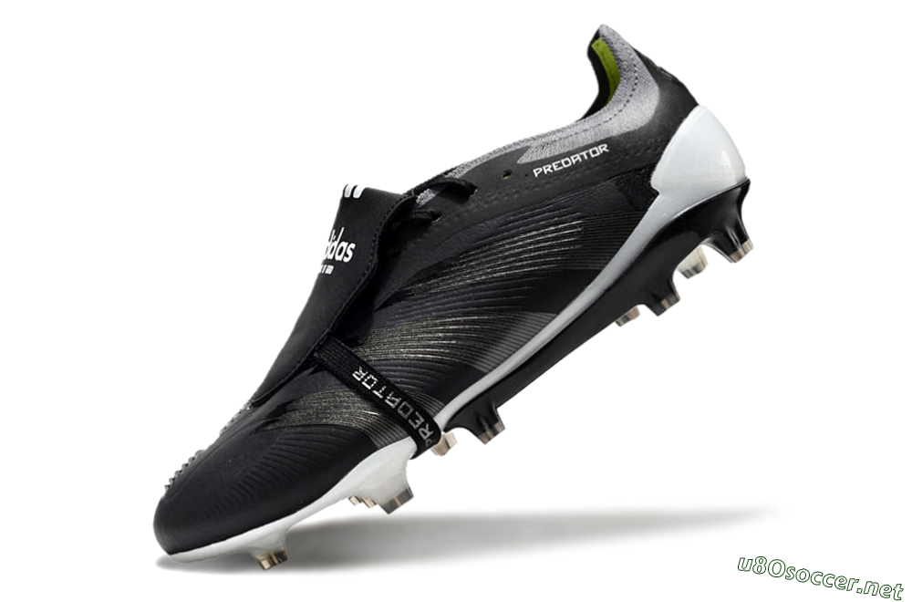 Men's Adidas Predator Elite Foldover Tongue FG Football Boots - Black/Grey/White 5