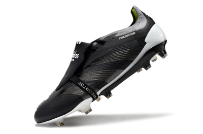 Men's Adidas Predator Elite Foldover Tongue FG Football Boots - Black/Grey/White