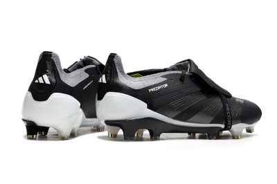 Men's Adidas Predator Elite Foldover Tongue FG Football Boots - Black/Grey/White