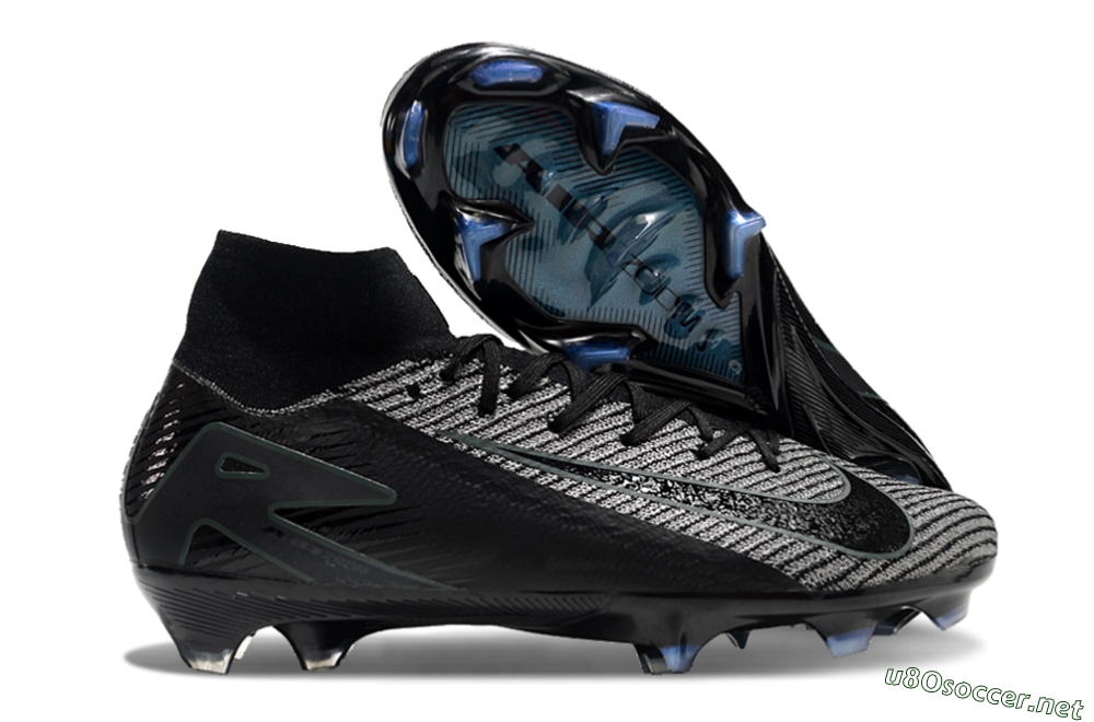 Men's Nike Air Zoom Mercurial Superfly 10 Elite FG Football Boots - Black/Grey/Jade 2