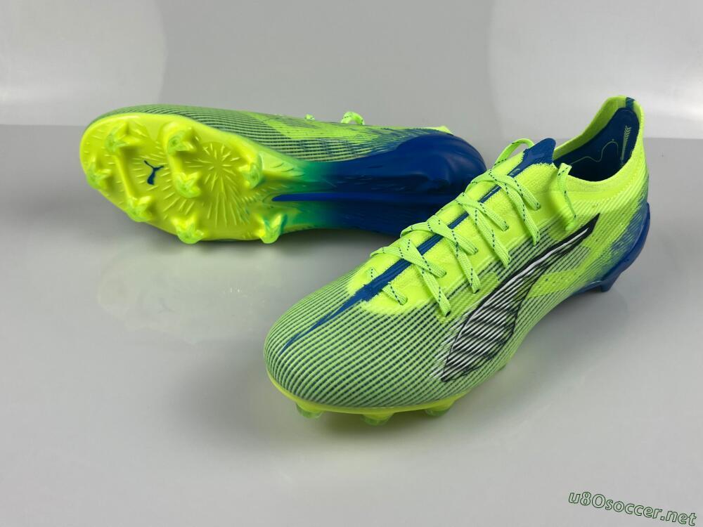 Men's Puma Ultra Ultimate FG Football Boots - Yellow/White/Blue