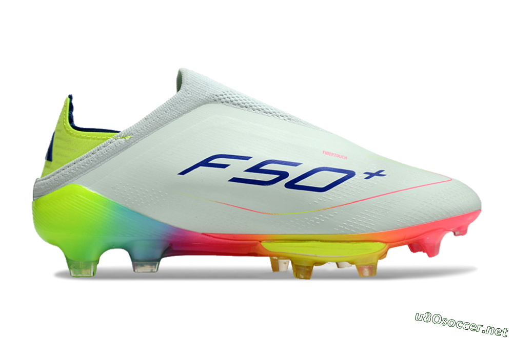 Unisex Adidas F50+ Lightstrike Pro Laceless FG Football Boots - Jade/Rainbow 6