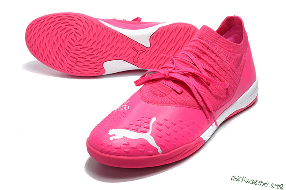 Men's Puma Future Z 1.3 Teazer IC Football Shoes - Pink/White 3