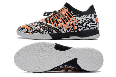 Men's Puma Future Z 1.3 Teazer IC Football Shoes - White/Black/Orange