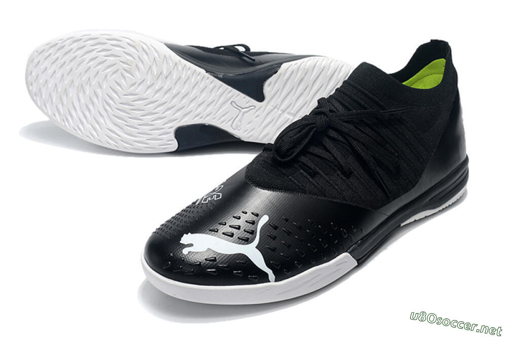 Men's Puma Future Z 1.3 Teazer IC Football Shoes - Black/White 3