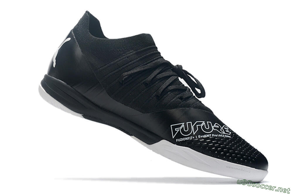 Men's Puma Future Z 1.3 Teazer IC Football Shoes - Black/White 4