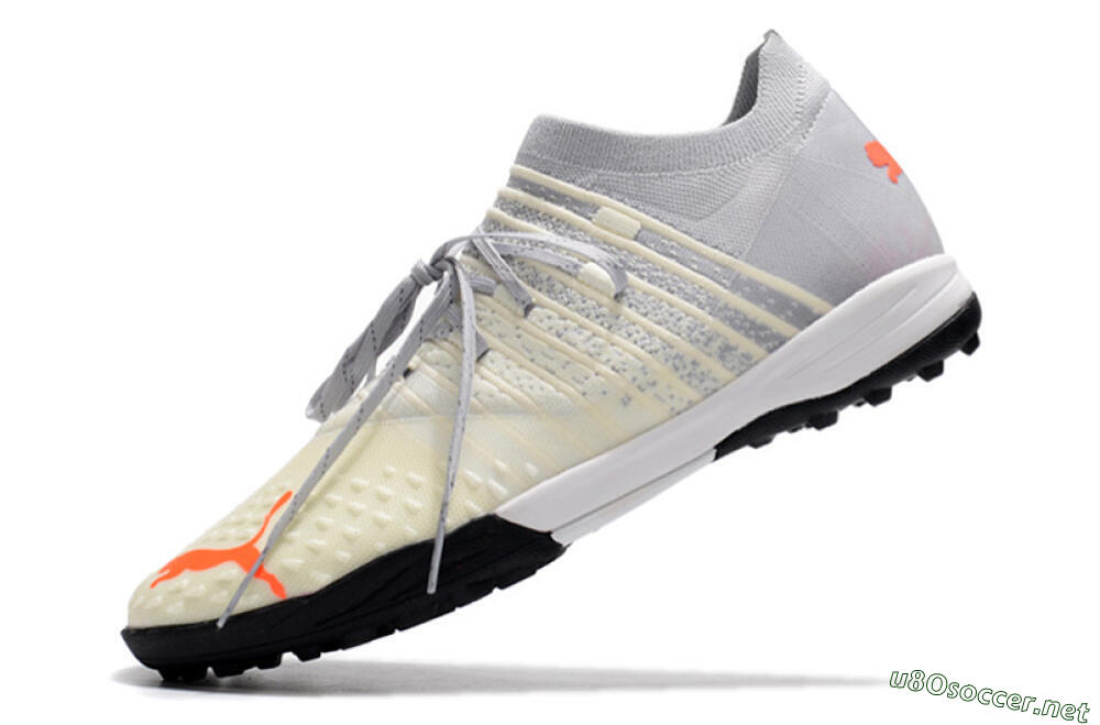 Men's Puma Future Z 1.3 Teazer TF Football Shoes - Beige/Grey/Orange 5