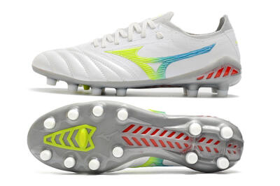Men's Mizuno Morelia Neo 3 FG Football Boots - White/Rainbow/Silver