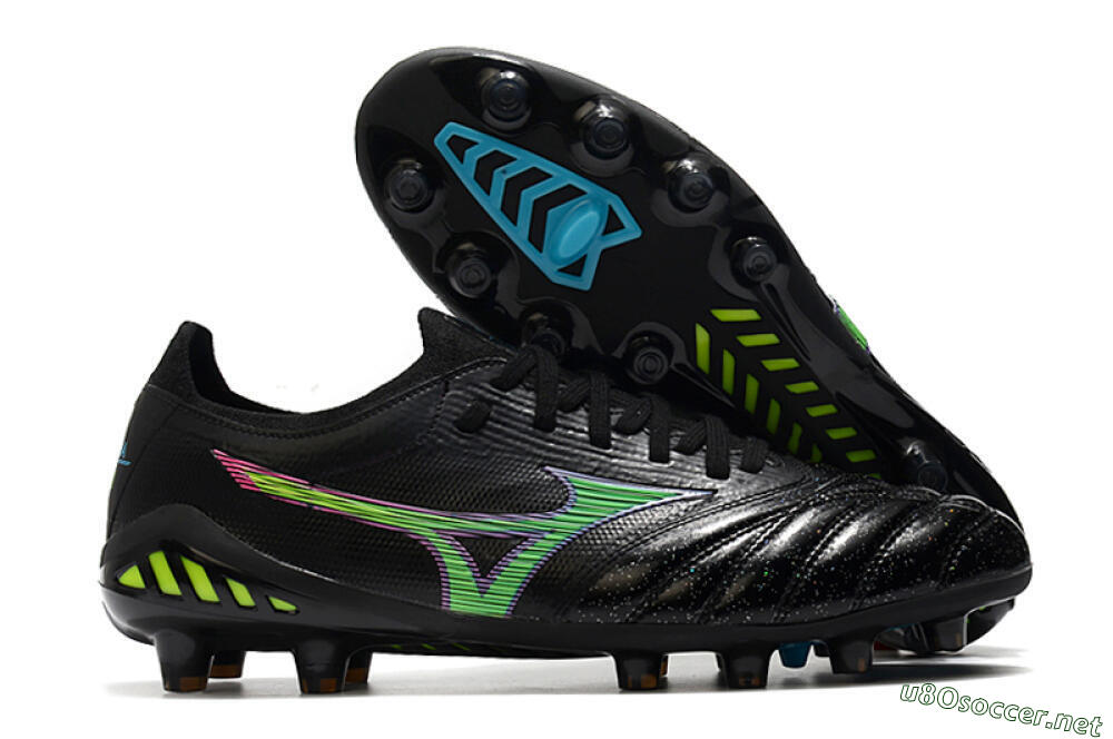 Men's Mizuno Morelia Neo 3 FG Football Boots - Black/Rainbow 2