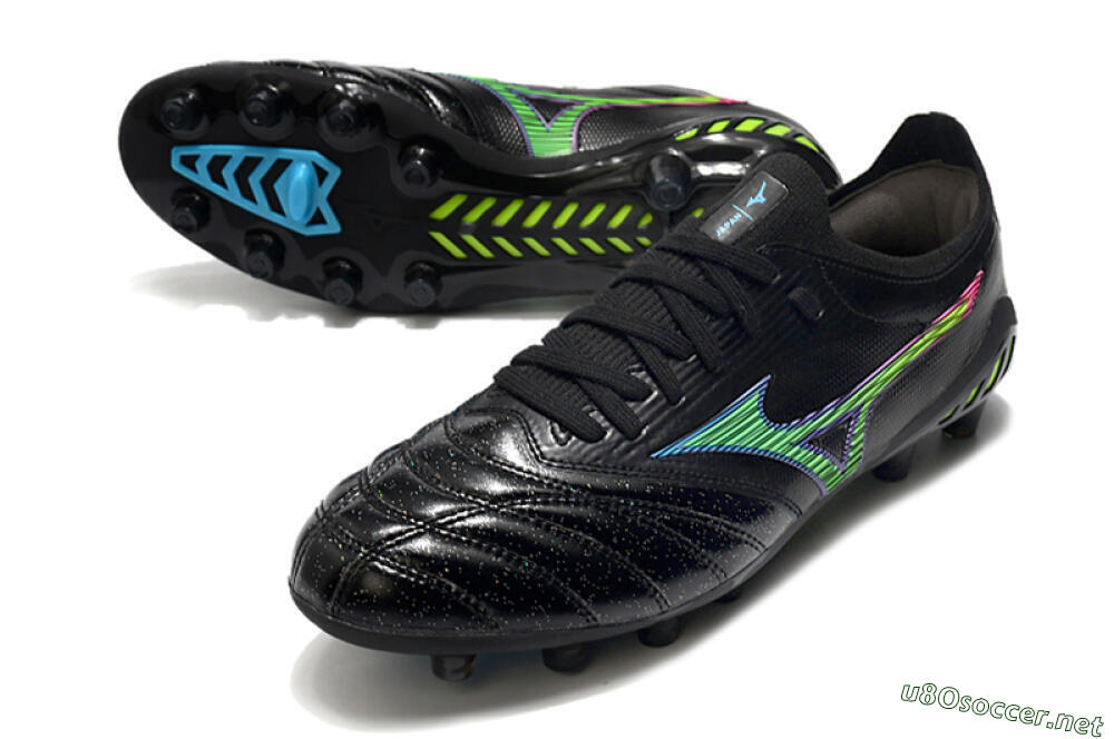 Men's Mizuno Morelia Neo 3 FG Football Boots - Black/Rainbow 3