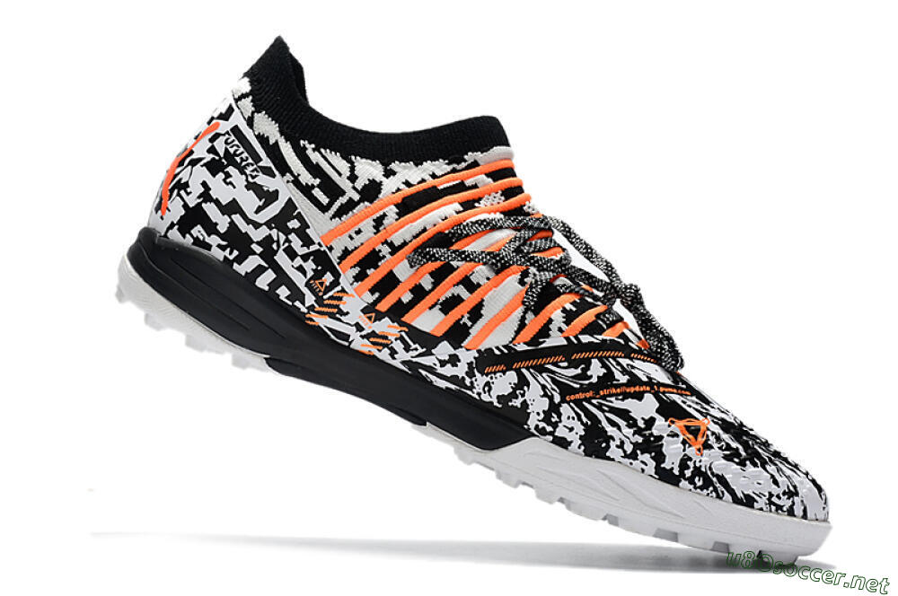 Men's Puma Future Z 1.3 Teazer TF Football Shoes - White/Black/Orange 4