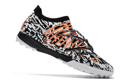Men's Puma Future Z 1.3 Teazer TF Football Shoes - White/Black/Orange