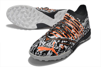 Men's Puma Future Z 1.3 Teazer TF Football Shoes - White/Black/Orange