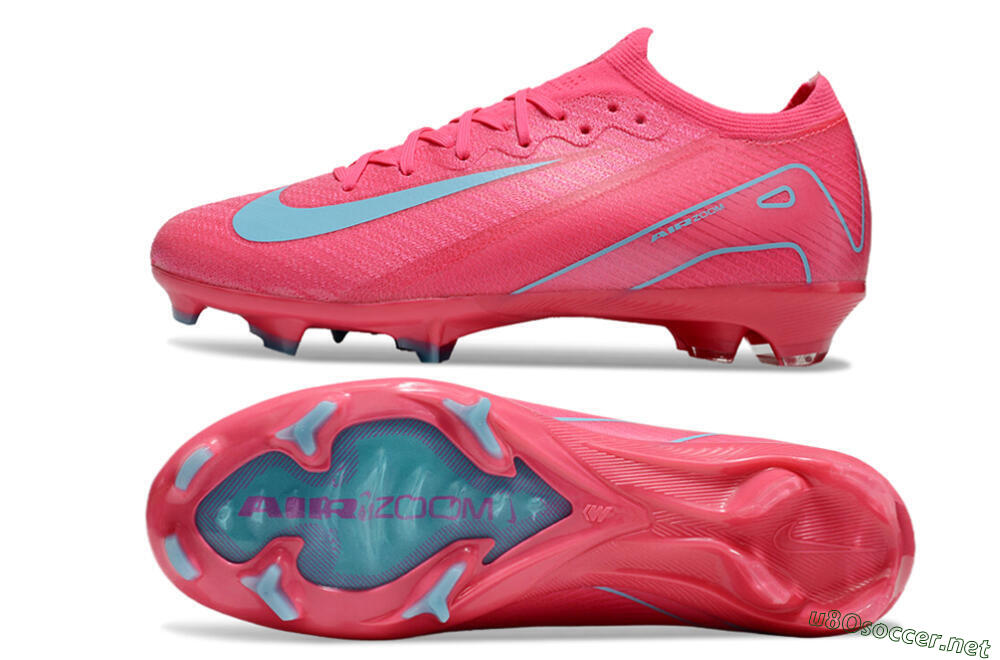 Unisex Nike Air Zoom Mercurial Vapor 16 Elite FG Football Boots - Red/Jade 1
