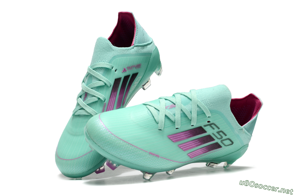 Kids Adidas F50 Elite FG Football Boots - Jade/Purple/Black 3