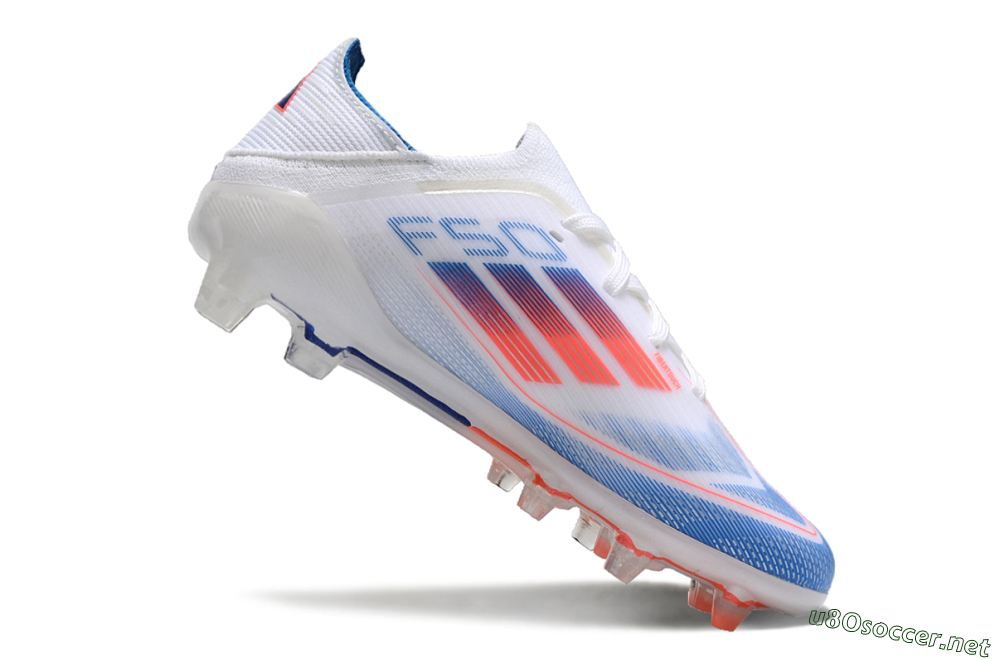 Kids Adidas F50 Elite FG Football Boots - White/Blue/Red 4