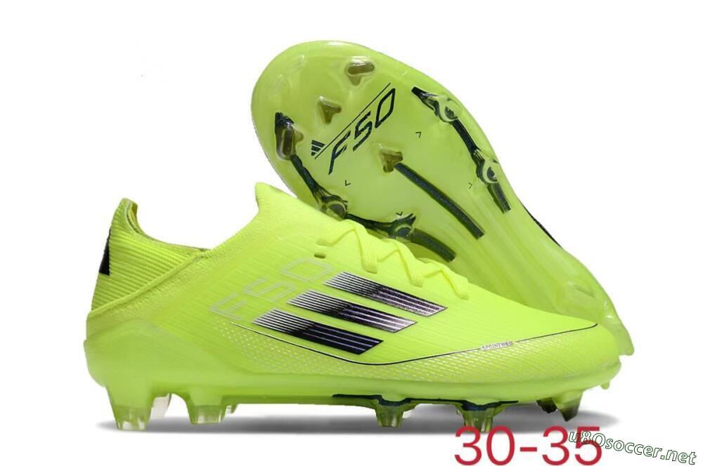 Kids Adidas F50 Elite FG Football Boots - Yellow/Black 2