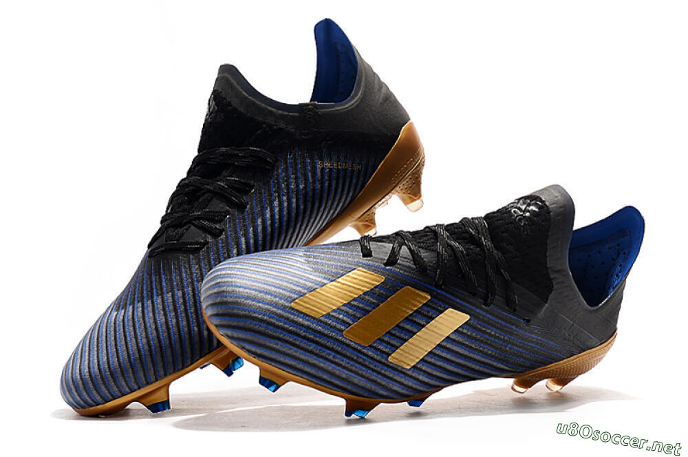 Unisex Adidas X 19.1 FG Football Boots - Blue/Black/Gold 6