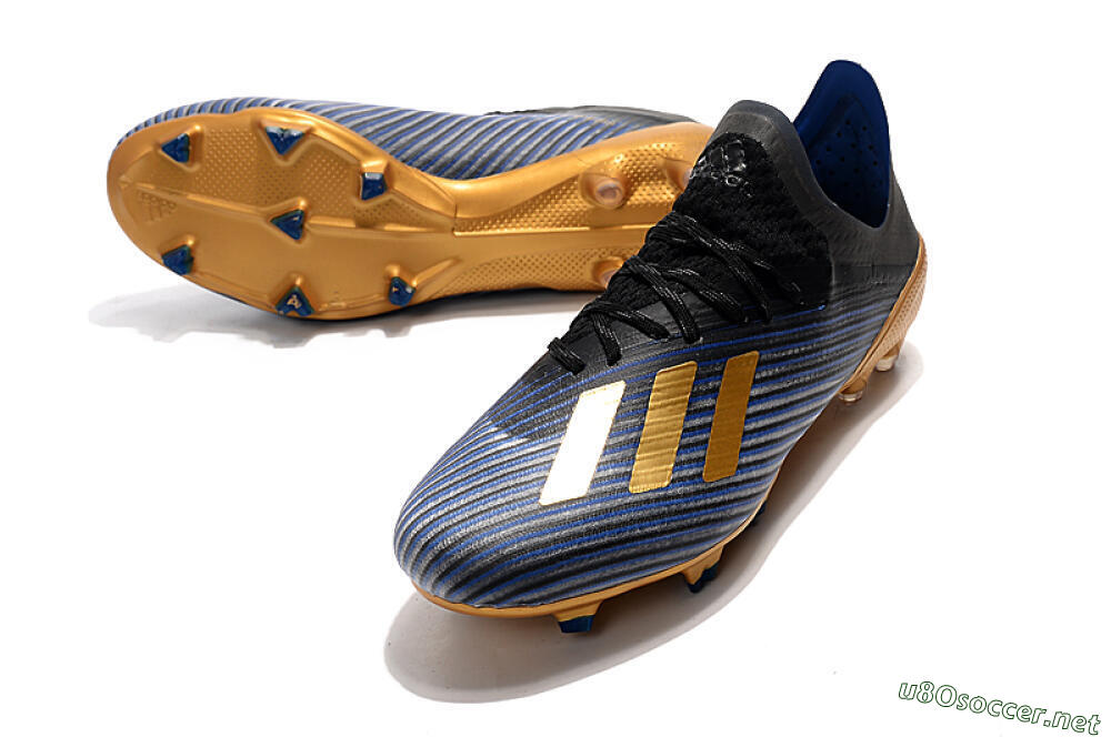 Unisex Adidas X 19.1 FG Football Boots - Blue/Black/Gold 3