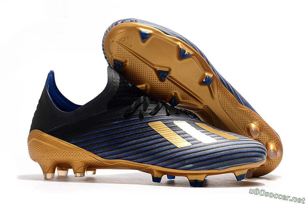 Unisex Adidas X 19.1 FG Football Boots - Blue/Black/Gold 2
