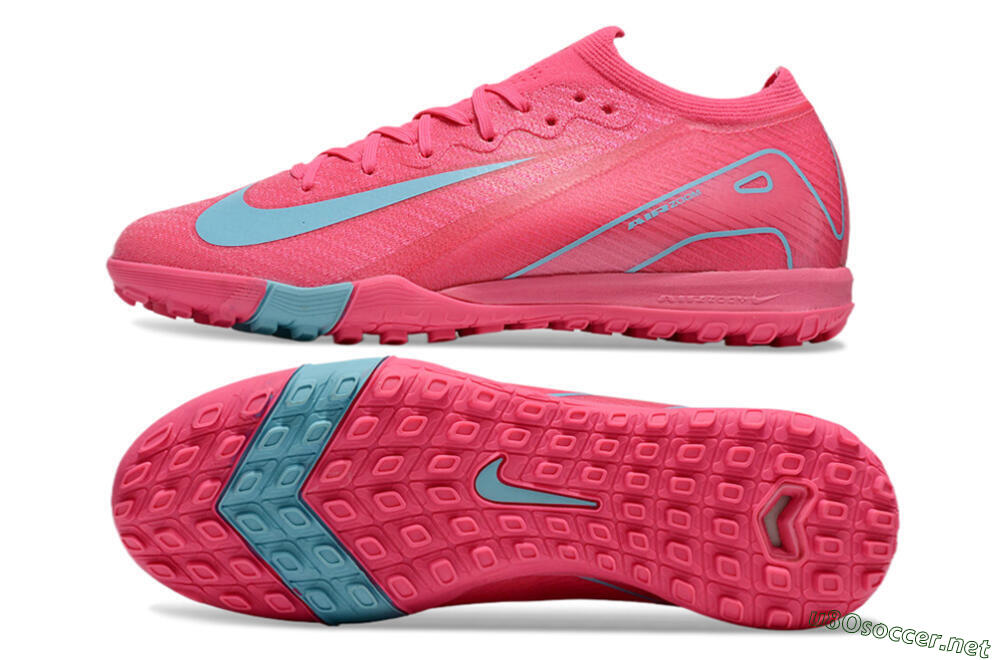 Men's Nike Air Zoom Mercurial Vapor 16 Elite TF Football Shoes - Pink/Red/Jade 7