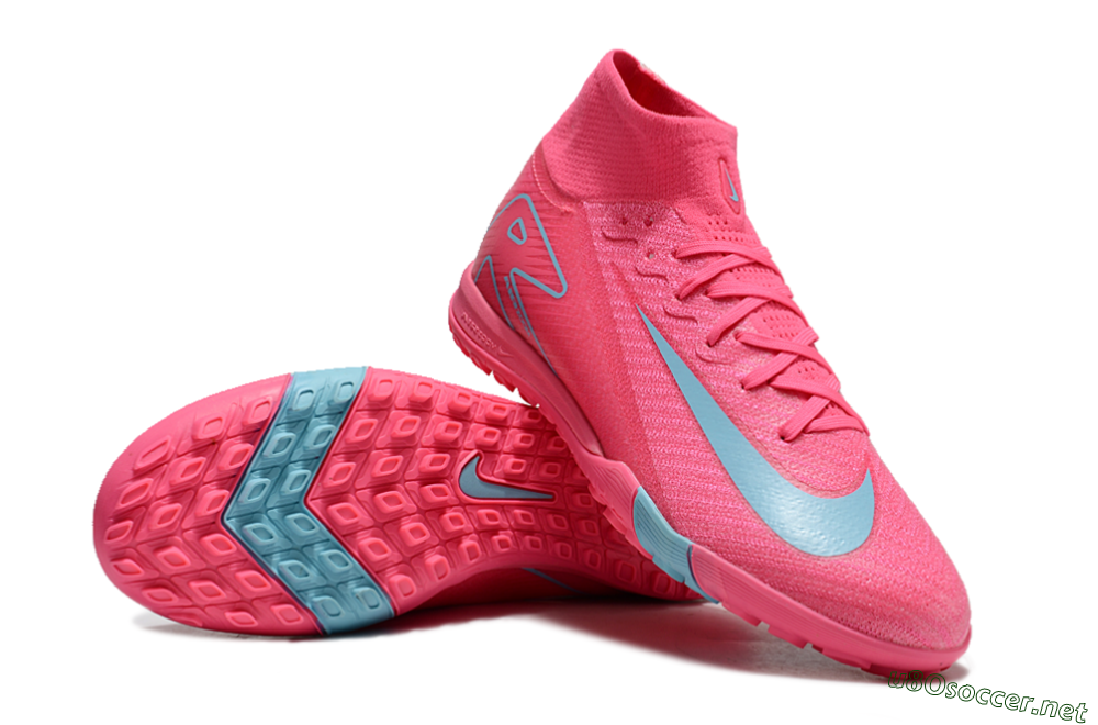 Men's Nike Air Zoom Mercurial Superfly 10 Elite TF Football Shoes - Pink/Red/Jade 0