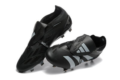 Men's Adidas Predator Elite Foldover Tongue FG Football Boots - Black/Silver/White
