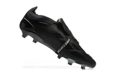 Men's Adidas Predator Elite Foldover Tongue FG Football Boots - Black/Silver/White