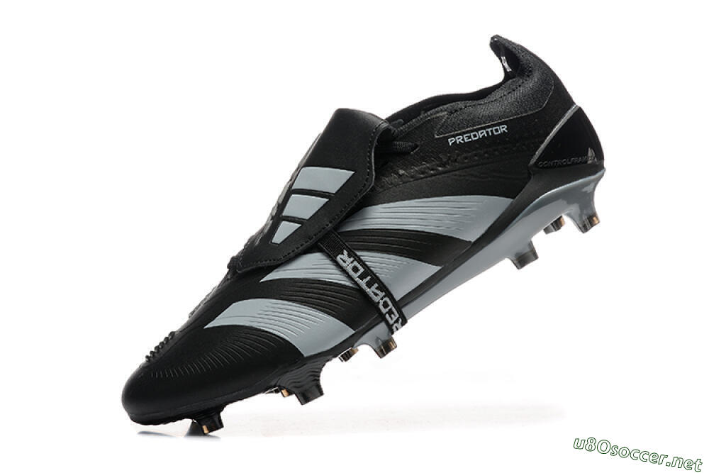 Men's Adidas Predator Elite Foldover Tongue FG Football Boots - Black/Silver/White 8
