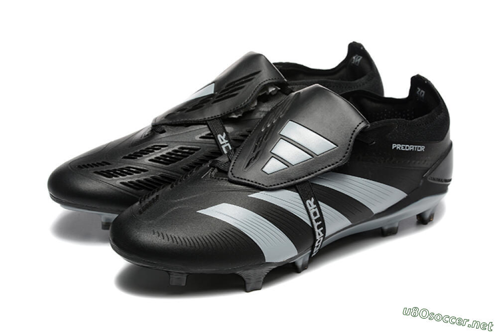 Men's Adidas Predator Elite Foldover Tongue FG Football Boots - Black/Silver/White 5