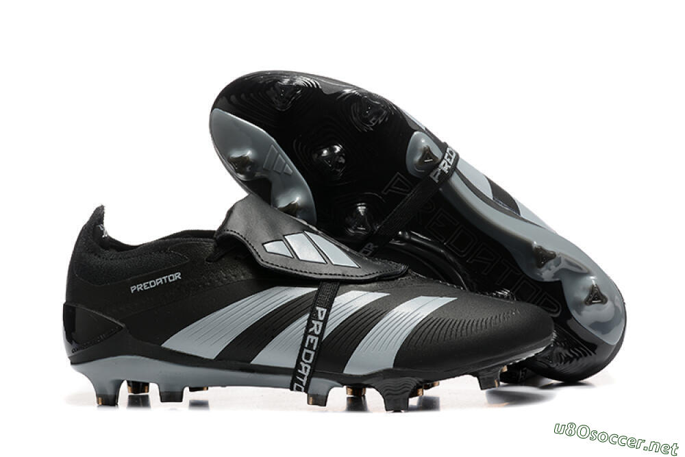 Men's Adidas Predator Elite Foldover Tongue FG Football Boots - Black/Silver/White 2