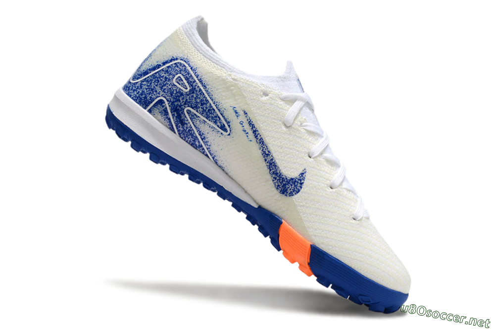 Kids Kids Nike Air Zoom Mercurial Vapor 16 Elite TF Football Shoes - Beige/Blue/White 4