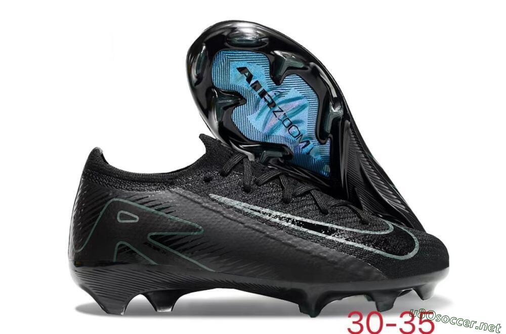Kids Kids Nike Air Zoom Mercurial Vapor 16 Elite FG Football Boots - Black/Green/Blue 2
