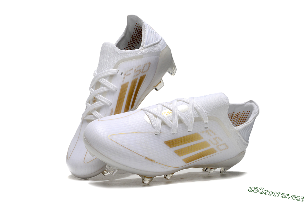 Kids Kids Adidas F50 Elite FG Football Boots - White/Gold/Red 3