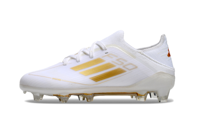Kids Kids Adidas F50 Elite FG Football Boots - White/Gold/Red
