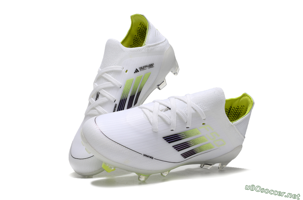 Kids Kids Adidas F50 Elite FG Football Boots - White/Blue/Yellow 3