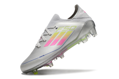 Kids Kids Adidas F50 Elite FG Football Boots - Silver/Pink/Yellow
