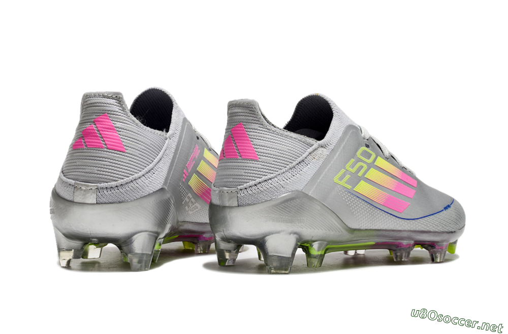 Kids Kids Adidas F50 Elite FG Football Boots - Silver/Pink/Yellow 7