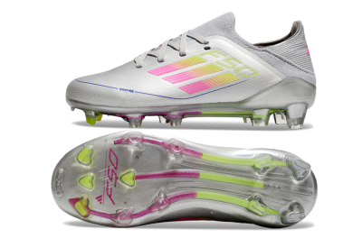 Kids Kids Adidas F50 Elite FG Football Boots - Silver/Pink/Yellow