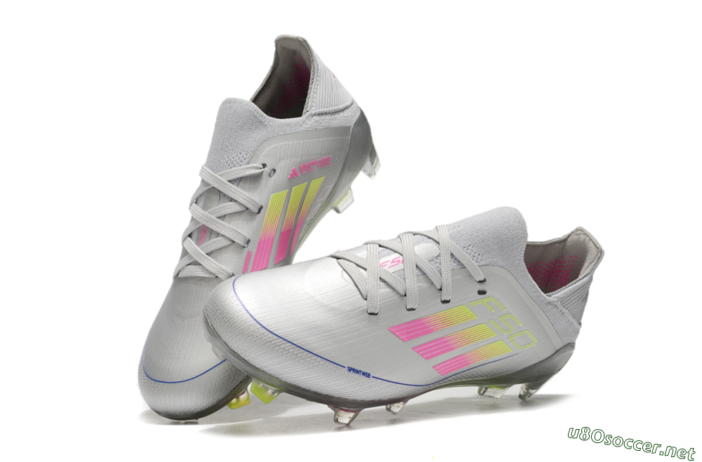 Kids Kids Adidas F50 Elite FG Football Boots - Silver/Pink/Yellow 3