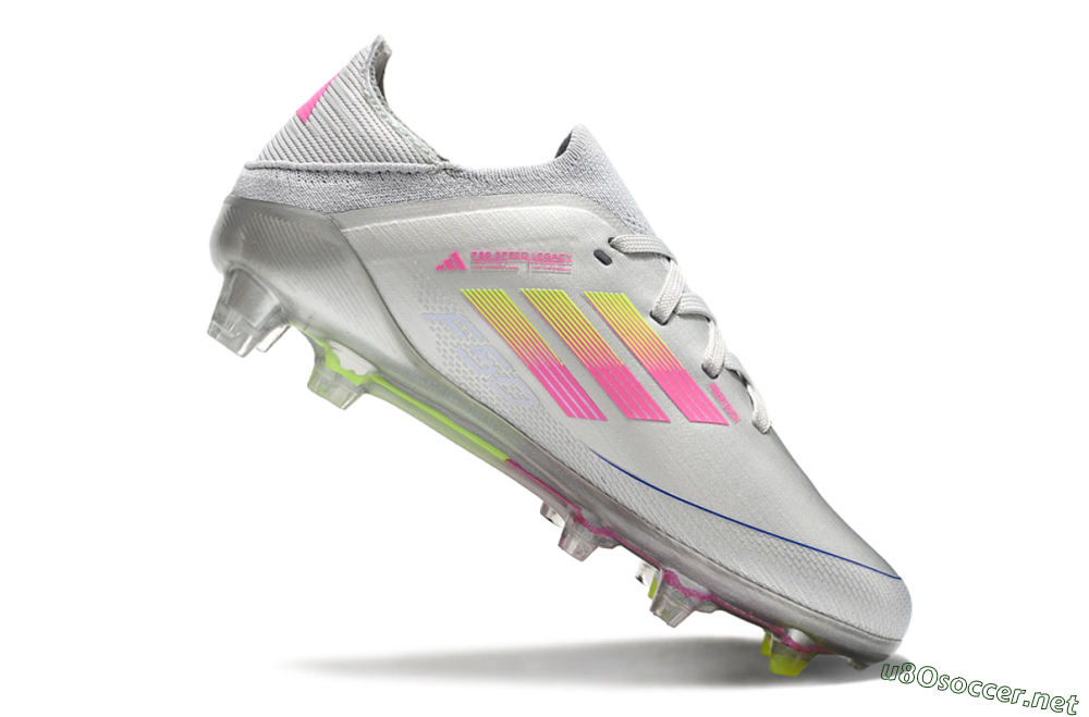 Kids Kids Adidas F50 Elite FG Football Boots - Silver/Pink/Yellow 4