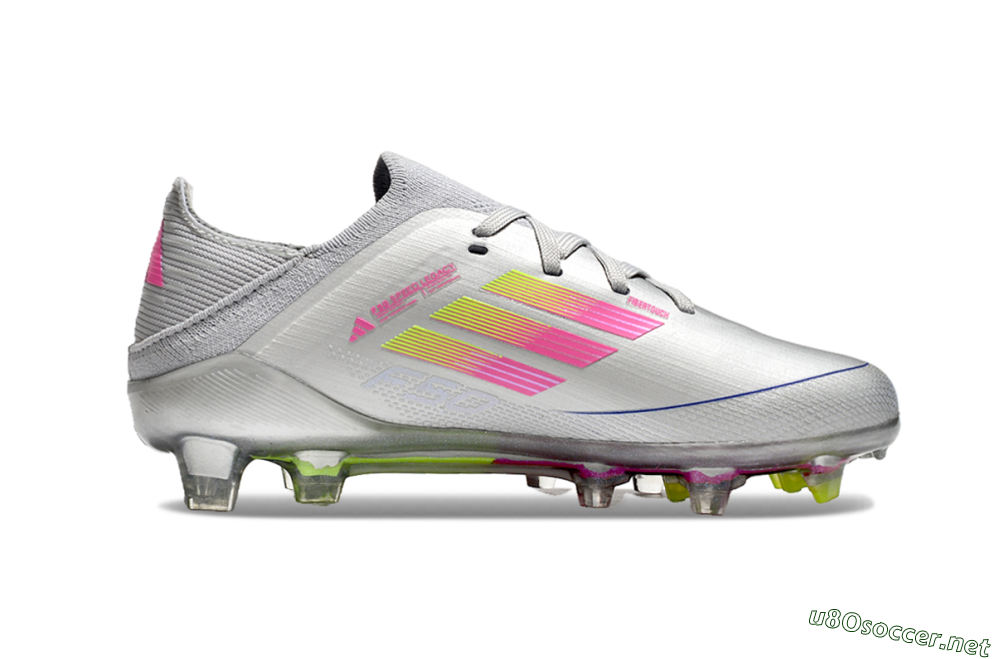 Kids Kids Adidas F50 Elite FG Football Boots - Silver/Pink/Yellow 6