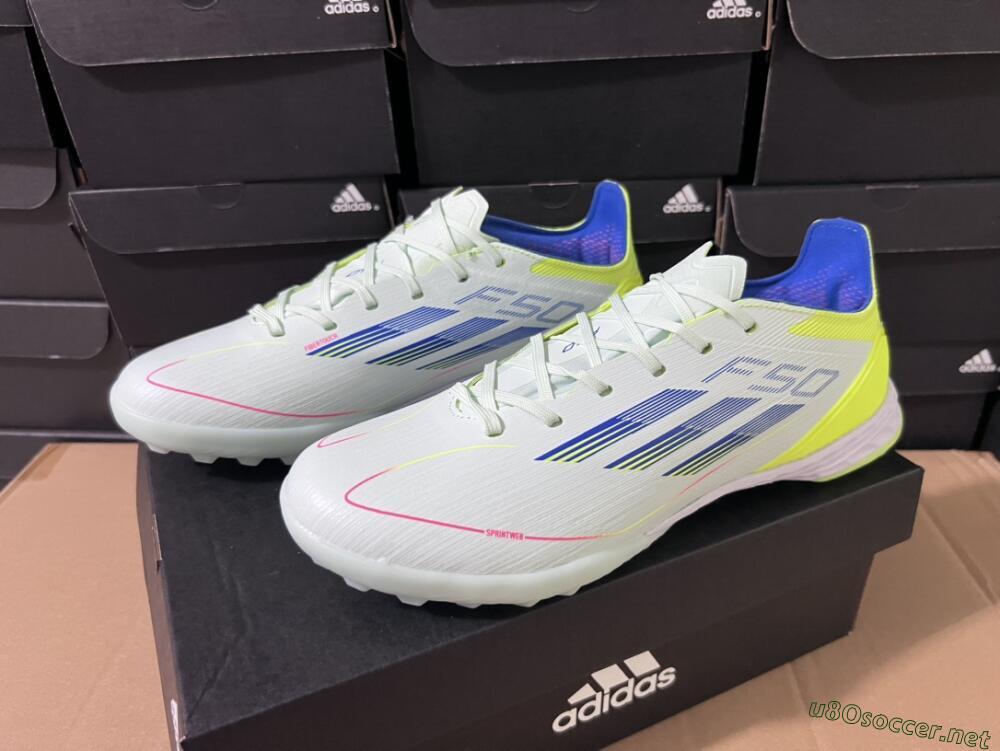 Unisex Adidas F50 Elite TF Football Shoes - Jade/Blue/Yellow