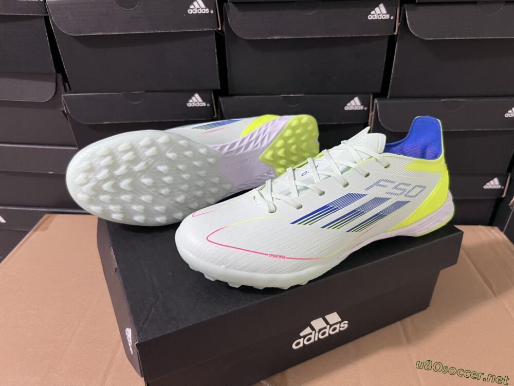 Unisex Adidas F50 Elite TF Football Shoes - Jade/Blue/Yellow