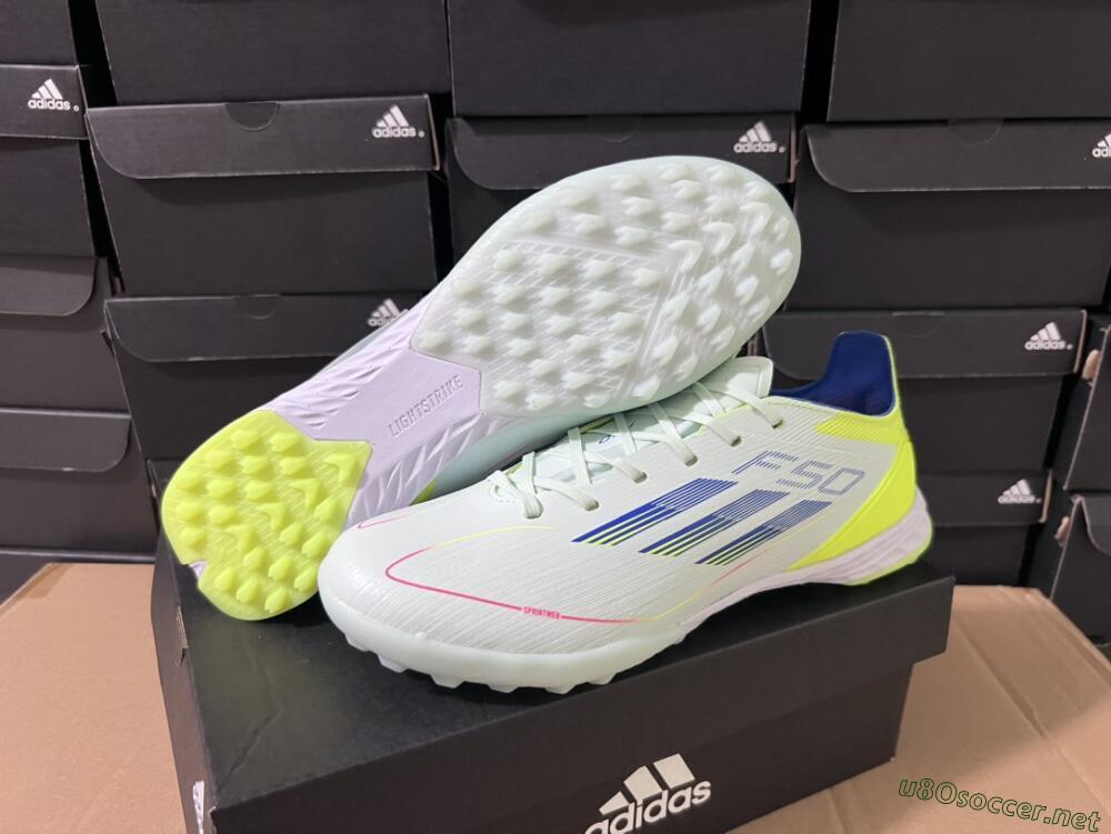 Unisex Adidas F50 Elite TF Football Shoes - Jade/Blue/Yellow