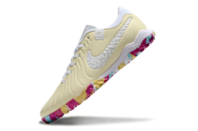 Men's Nike Tiempo Legend 10 Pro TF Football Shoes - Beige/White/Rainbow