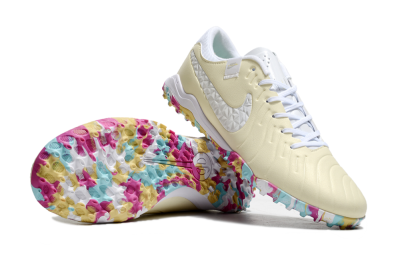 Men's Nike Tiempo Legend 10 Pro TF Football Shoes - Beige/White/Rainbow