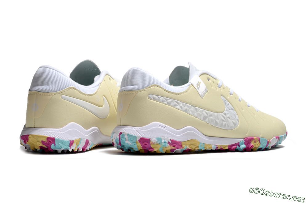 Men's Nike Tiempo Legend 10 Pro TF Football Shoes - Beige/White/Rainbow 6