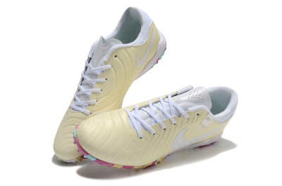 Men's Nike Tiempo Legend 10 Pro TF Football Shoes - Beige/White/Rainbow