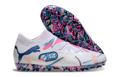 Unisex Puma Future Ultimate MG Football Boots - White/Blue/Pink